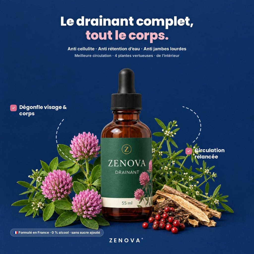 Gouttes drainantes ZENOVA® : le drainant complet, tout le corps